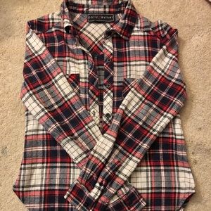 Pink/blue/cream plaid shirt